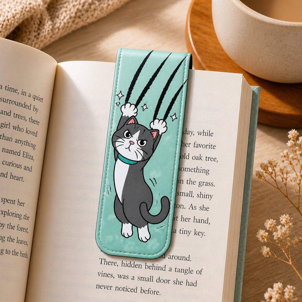 Clawing Cat Magnetic Bookmark – Cute Cat Lover Gift - Magnetic Leather Bookmark 3af6ed72-dcd8-4e58-9e61-1592f523bcea.jpg