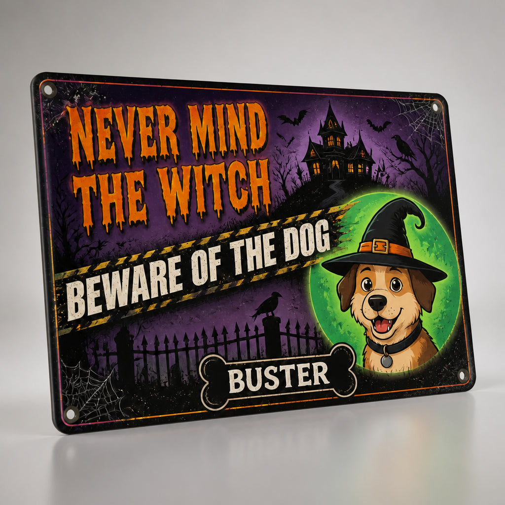 Halloween Beware of the Dog Metal Sign – Custom Pet Name - Personalized Metal Sign 3b02e0cd-7c73-47e4-b5ec-746cc9637718.jpg
