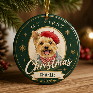 My First Christmas Pet Portrait Ornament – Photo to Art with Name & Year - Personalized Ornament 3b037c5a-6270-4d2c-ab81-babc38309f21.jpg