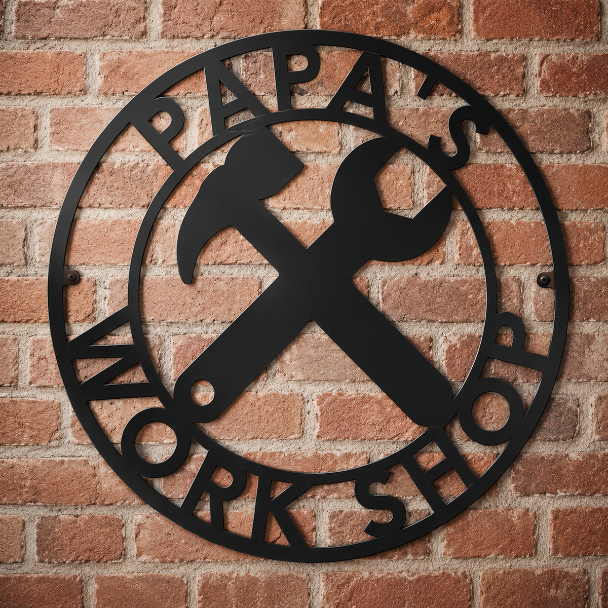 Personalized Fathers Day Sign for Dad, Papas Work Shop Metal Sign, Fathers Day Gift, Gift for Dad, Gift for Grandpa, Gift for Papa, Papaw