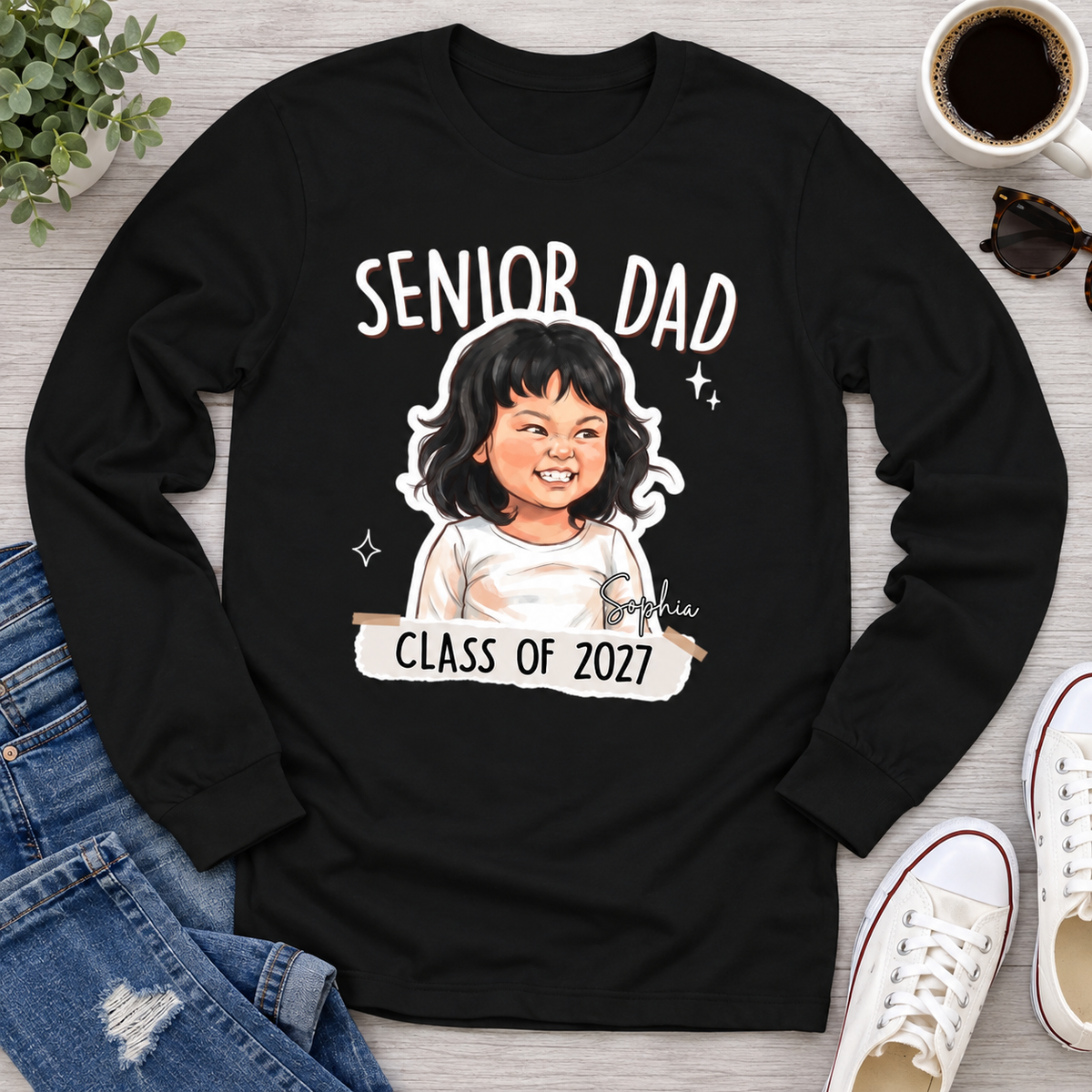 Personalized Senior Dad Shirt, Custom Graduate Photo T-Shirt with Name & Class of 2027, Proud Dad Graduation Gift, Senior Year Family Tee 3b1c5a67-86ce-428e-8b2e-b54d0d74b846-3.png