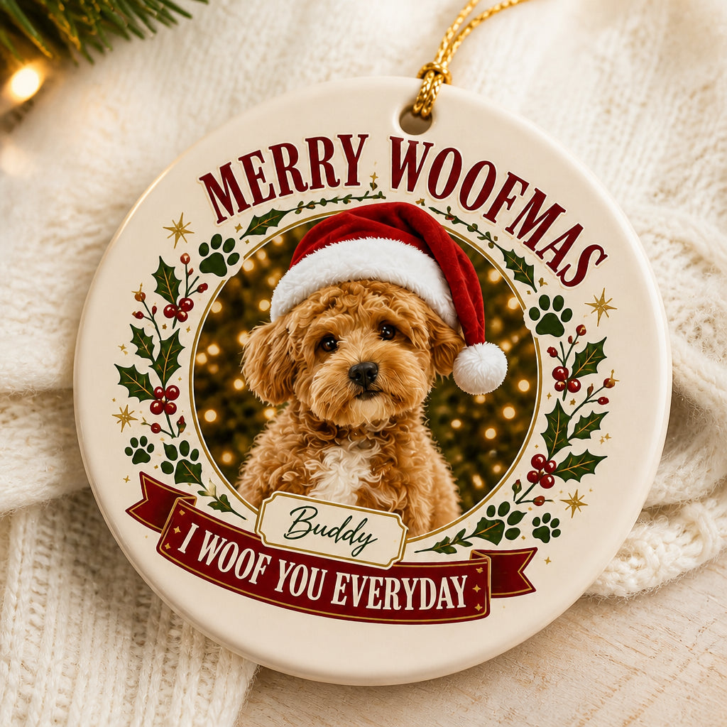 Merry Woofmas Pet Photo Ornament – I Woof You Everyday - Personalized Ornament 3b2fbbcf-331a-4532-860e-67ead30c5515.jpg