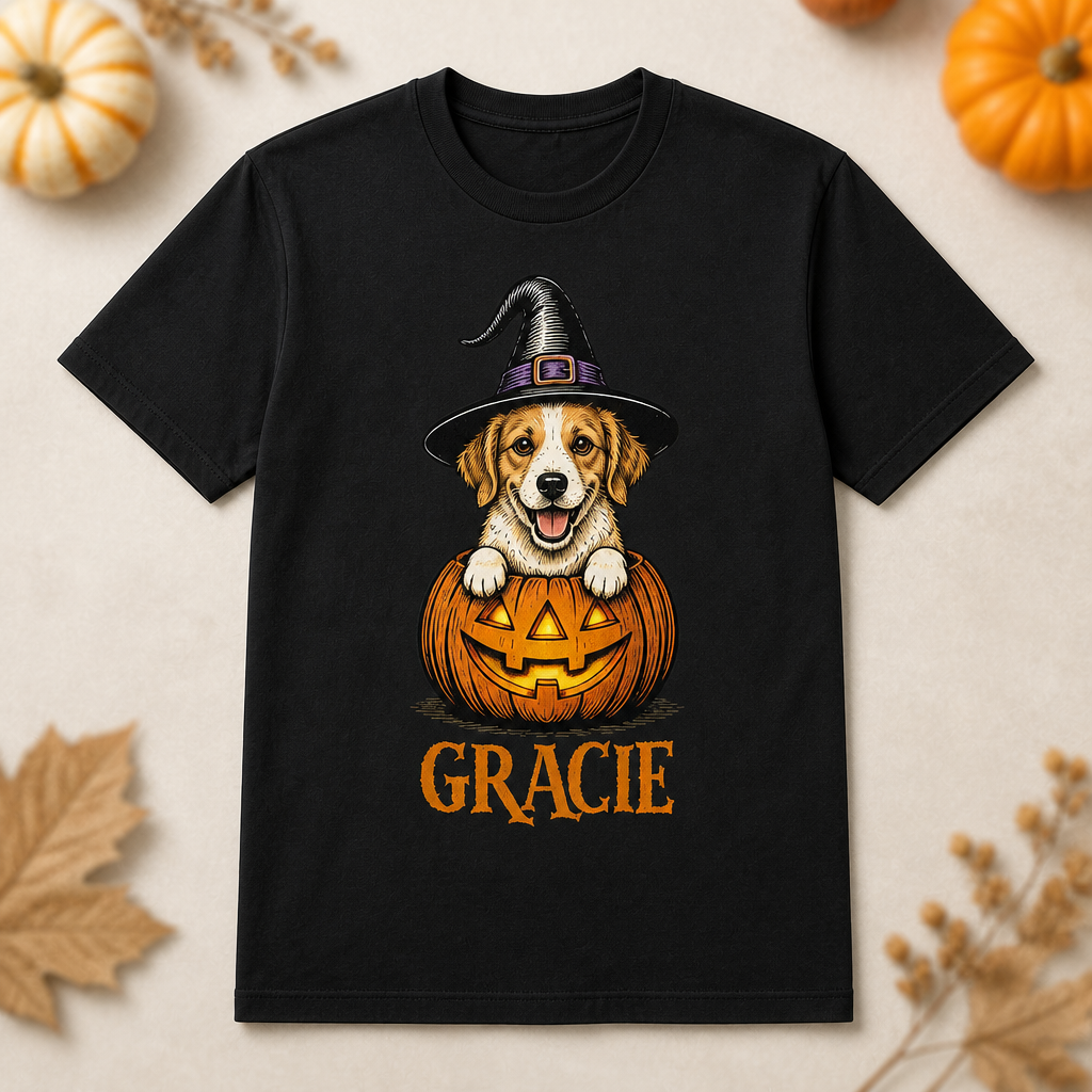 Personalized Halloween Dog Pumpkin Name Tee - Personalized T-shirt 3b45d37e-3e36-4146-85d7-dbc7e16bbbda.png