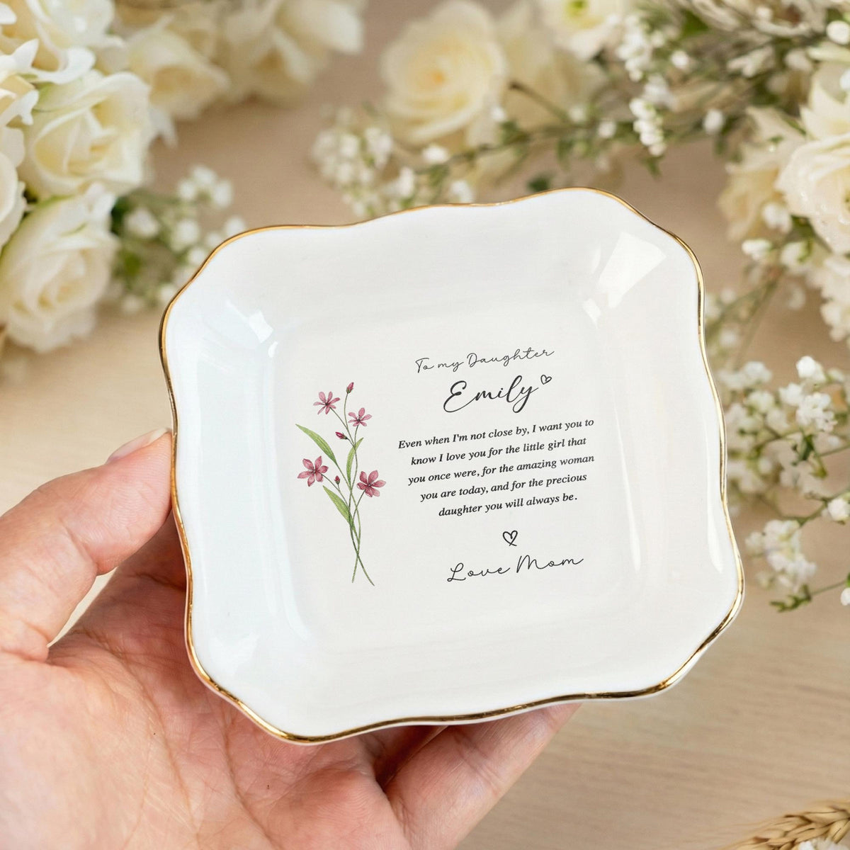 Daughter Ring Dish Personalized Ceramic Jewelry Tray Heart Dish Gift From Mom Floral Keepsake 3b55d819-780b-4c8e-89b1-4bb5f31e6eab-1.jpg