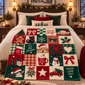 Christmas Patchwork Blanket, Black Cat Puppy Throw, Red Green Plaid Flannel Fleece, Gingerbread Snowman Decor, Cozy Holiday Gift for Women 3b5bb7ab-c4b2-4bf0-9949-1b3f5001f2db-aecd0b8b-0a33-429b-8aa4-420692bf84ec.png