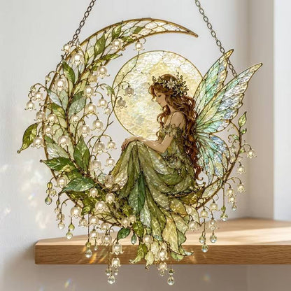 Enchanted Fairy Moon Suncatcher, Faux Stained Glass Lily Of The Valley Window Hanging, Magical Woodland Decor Gift 3b6a89ad-e5be-455c-82fc-72db298becce-dfvg-3-.jpg