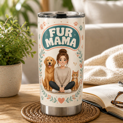Fur Mama Cartoon Portrait Tumbler - Personalized Tumbler 3b822d61-e0b1-43ab-bd69-9d1e6b0885d2.jpg