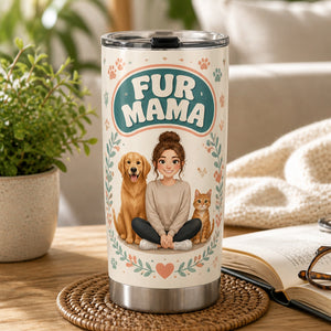 Fur Mama Cartoon Portrait Tumbler - Personalized Tumbler 3b822d61-e0b1-43ab-bd69-9d1e6b0885d2.jpg