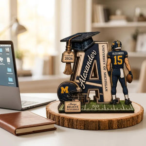 2D PRINTED Personalized Football Graduation Wooden Block, Custom Initial Letter Name, Class of 2026 Senior Gift, College Football Player 3b880c0e-0a60-444e-b07e-1860ea6bacda-rtth-2-.webp