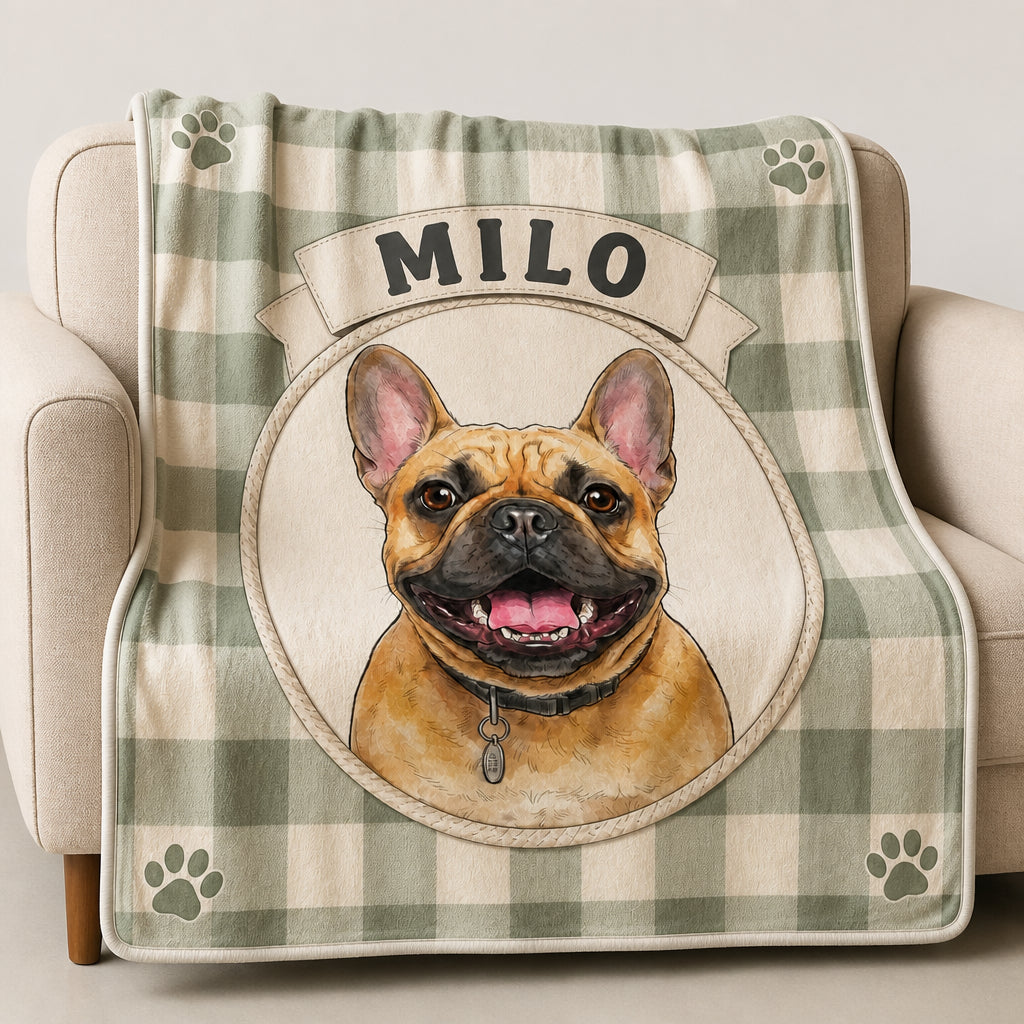 Custom Pet Portrait Blanket – Gingham Badge Edition - Personalized Blanket 3b89152d-2984-44e3-8d82-a83d64de6fcd.jpg