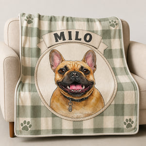 Custom Pet Portrait Blanket – Gingham Badge Edition - Personalized Blanket 3b89152d-2984-44e3-8d82-a83d64de6fcd.jpg