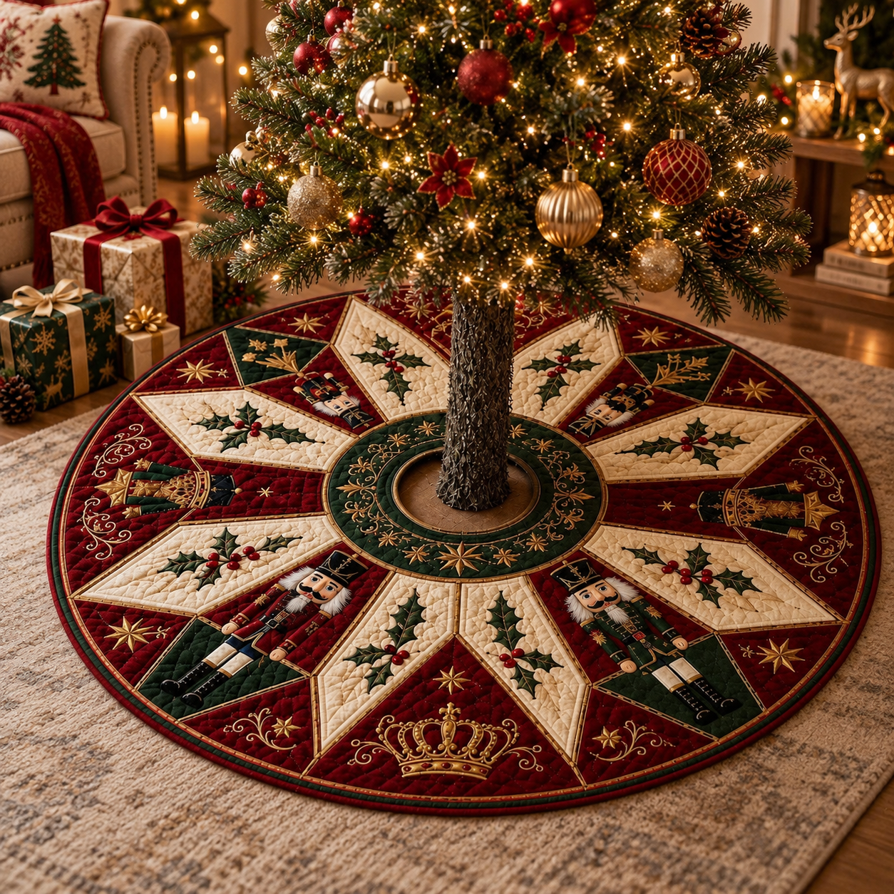 Vintage Nutcracker Quilted Tree Skirt, Retro Patchwork Tree Mat, Holiday Christmas Decor 3b9879e3-3306-4cbd-8061-bbf9c0a09b14-b6b8edae-bbba-42da-97d3-4bb03c336e1c.png