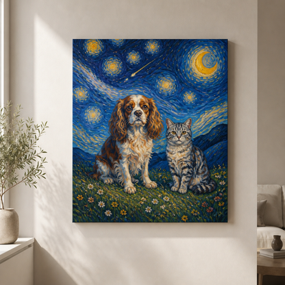 Pet Duo Under a Starry Sky – Impressionist Canvas - Canvas 3b9a4dbe-4b4f-46b6-ba2e-7548f9d894dd.png