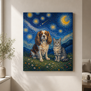 Pet Duo Under a Starry Sky – Impressionist Canvas - Canvas 3b9a4dbe-4b4f-46b6-ba2e-7548f9d894dd.png