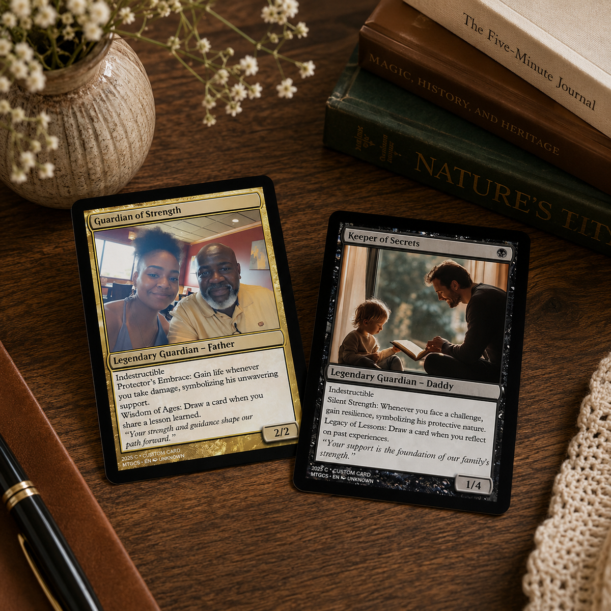 Custom MTG Style Father's Day Magic Card Personalized with your Photo,Trading Card: Personalized Anniversary, Wedding, Pet Gift