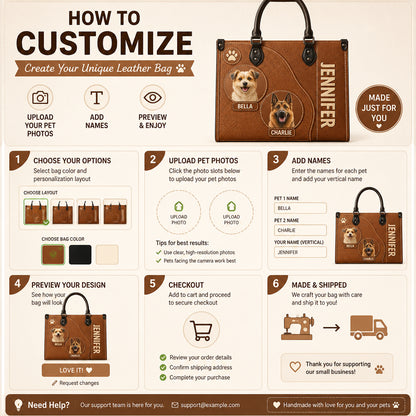 Custom Pet Portrait Leather Shoulder Bag – 2 Pets with Owner Name - Personalized Leather Shoulder Bag 3baac1f1-41ce-4e77-bd27-e30fadfac998.jpg