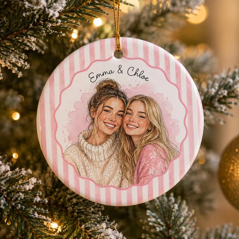 Personalized Watercolor Portrait Ceramic Ornament, Custom Couple Photo Ornament, Engagement Gift, Wedding Keepsake, Anniversary Gift 3bbd1641-cd92-4eae-a869-ad37596e4838-ggggggggggg-10-.webp