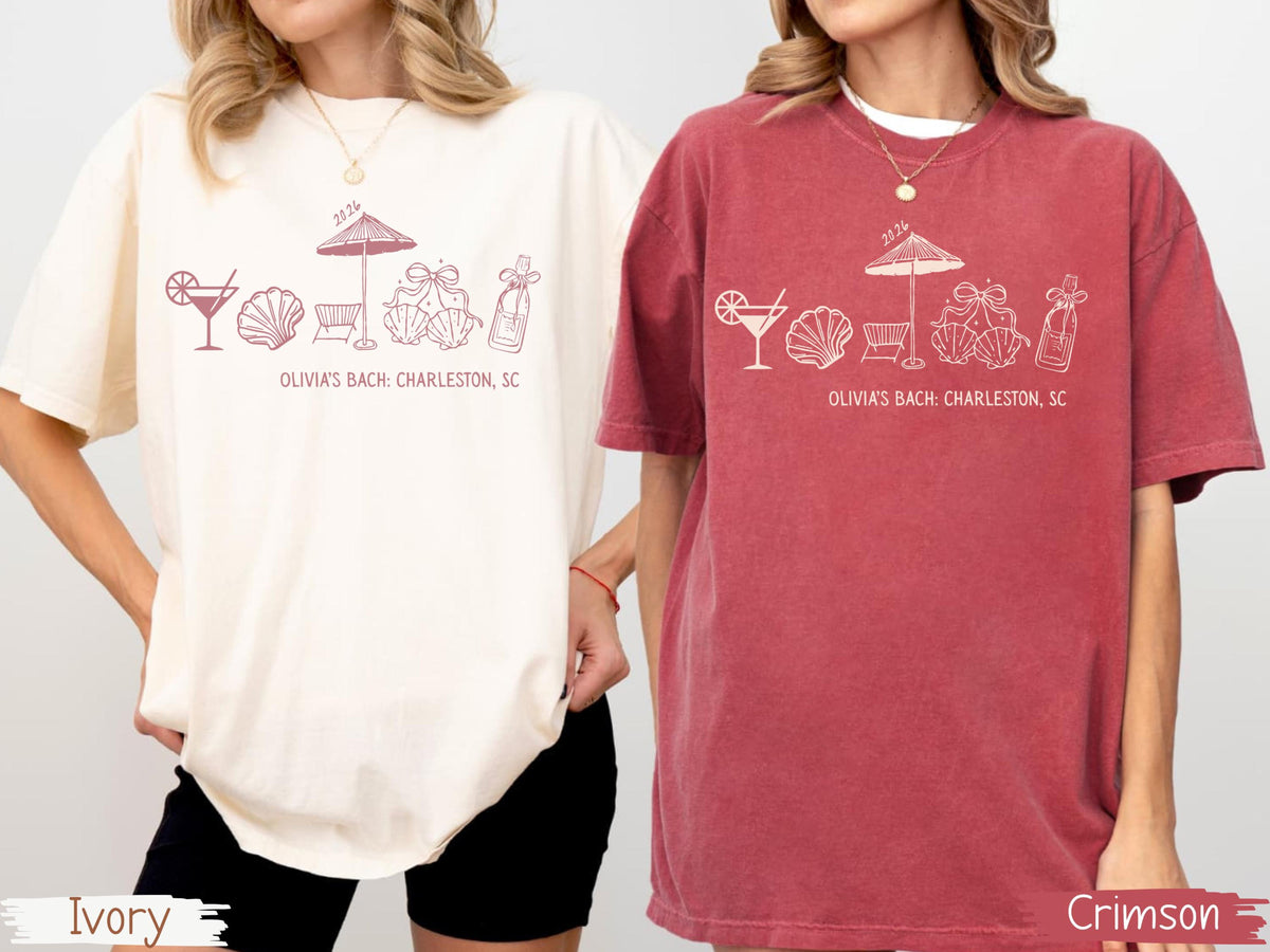 Custom Beach Bachelorette Shirt Coastal, Personalized Bach Charleston SC Bridal Party Tee, Girls Trip Beach, Coastal Bach, Group T-shirts 3be23792-6726-43e8-a5c4-e47465a2839e-6.jpg