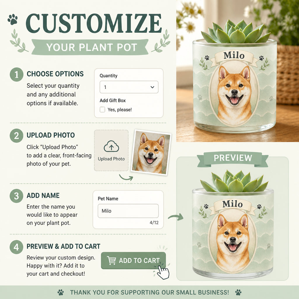 Scalloped Cameo Pet Portrait Planter - Personalized Mini Glass Plant Pot 3be66421-5c1d-46a9-88ab-f3fd540d8c3c.jpg
