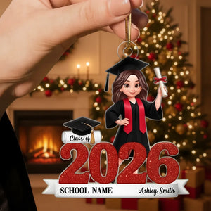 Class Of 2026 2027 3D Effect Senior - Personalized Acrylic Ornament - Christmas Gift For Senior