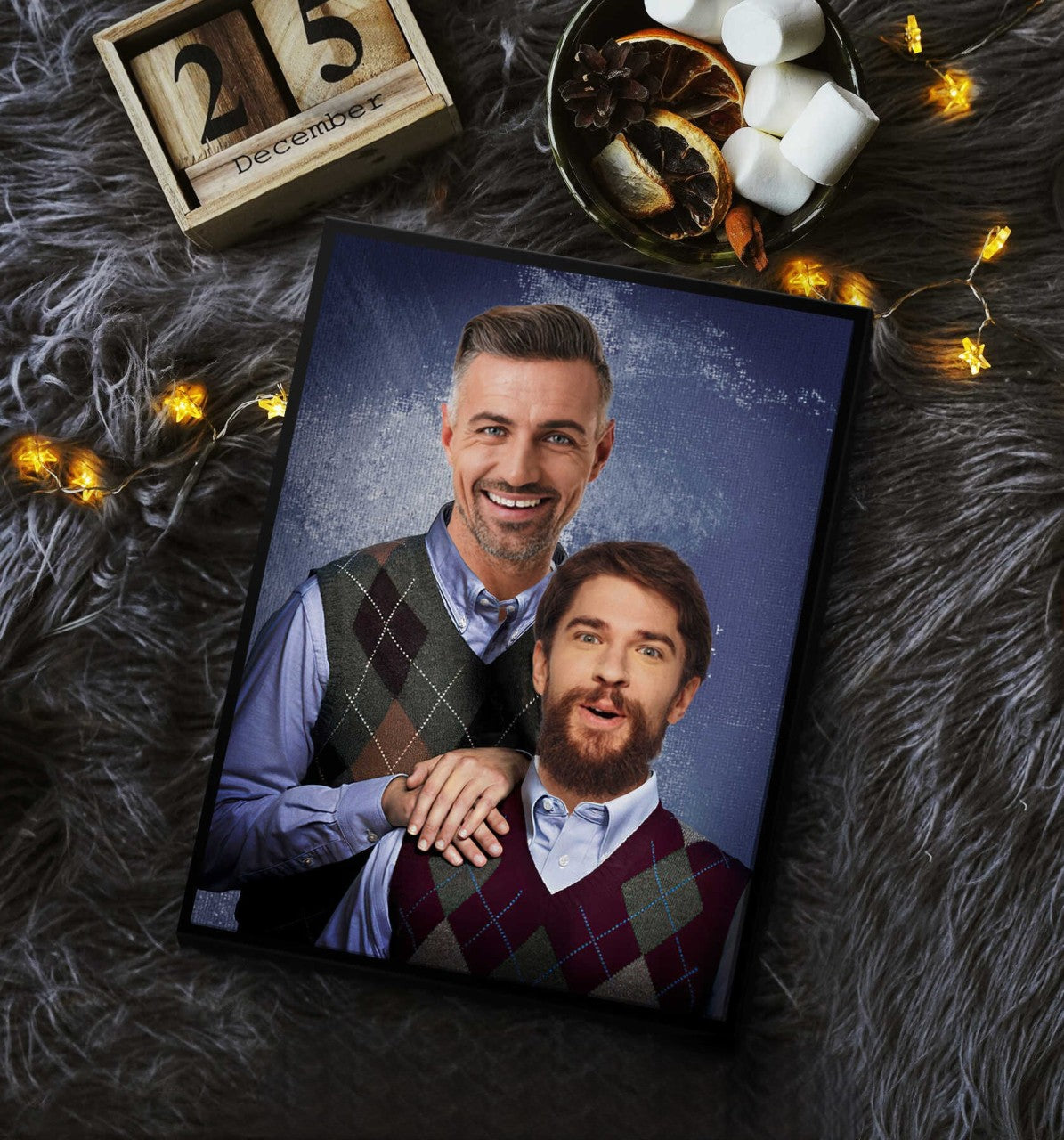 Step Brothers Family Portrait Canvas, Funny Portrait, Personalized Family Gift