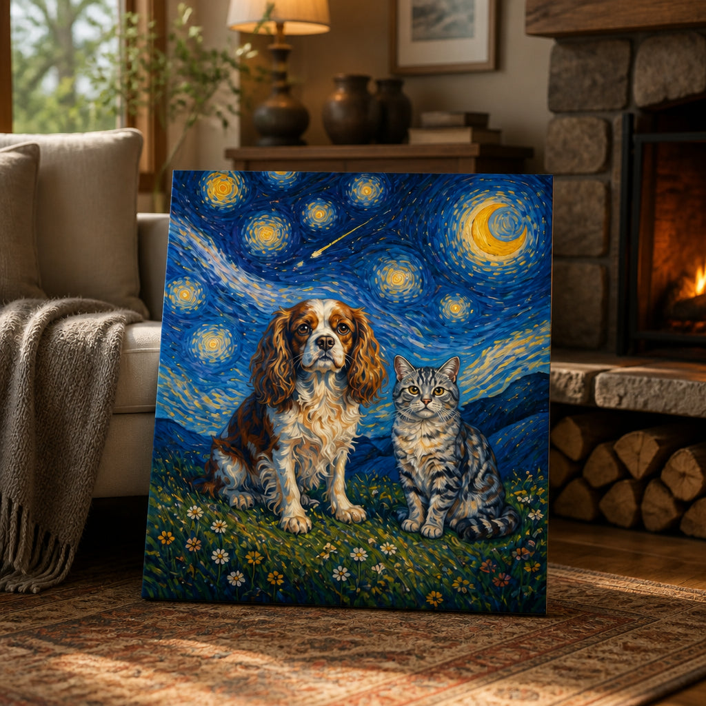 Pet Duo Under a Starry Sky – Impressionist Canvas - Canvas 3c57beea-72b3-4d31-9e3f-7c82d577d794.jpg