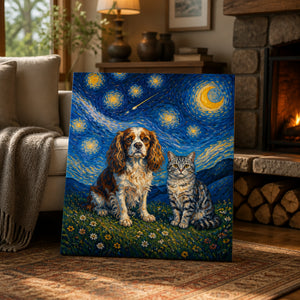 Pet Duo Under a Starry Sky – Impressionist Canvas - Canvas 3c57beea-72b3-4d31-9e3f-7c82d577d794.jpg