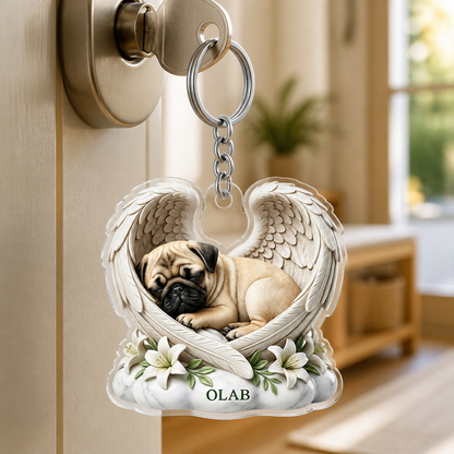 Angel Pet Memorial Acrylic Keychain – Custom Name - Personalized Acrylic Keychain 3c5a0659-3a07-4555-9590-d67bd5f696b8.png
