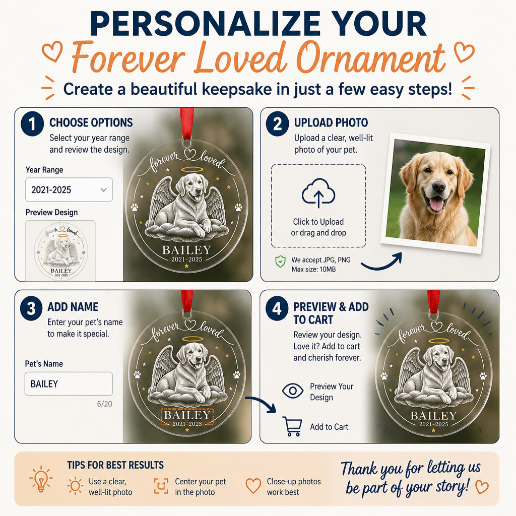 Forever Loved Pet Memorial Transparent Acrylic Ornament — Custom Photo, Name & Years - Personalized Transparent Acrylic Ornament 3c5c30b7-84ca-40cc-8867-ff219d96ba3e.jpg