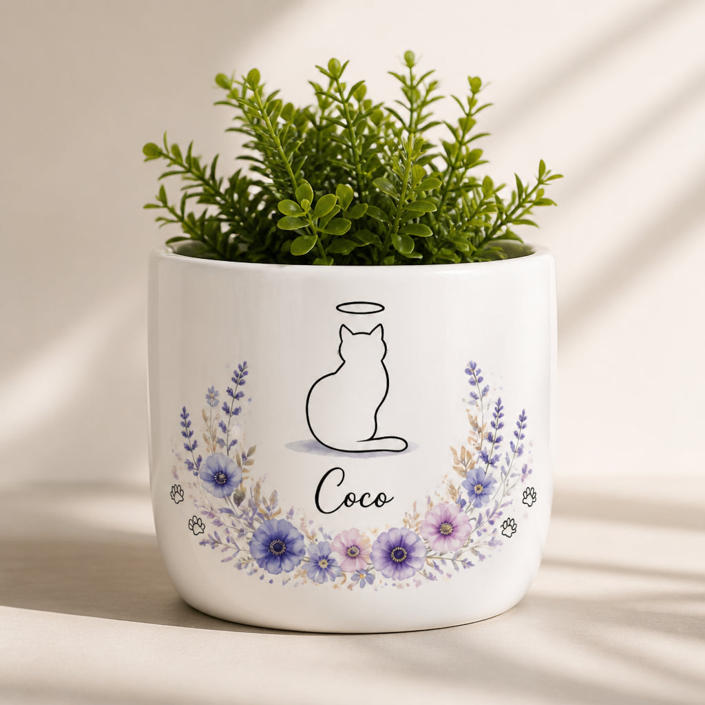 Personalized Cat Memorial Planter – Halo Cat Line Art with Floral Wreath - Personalized Plant Pot & Vase 3c5e8dde-01d3-4040-b0b0-f36e26b31a72.jpg