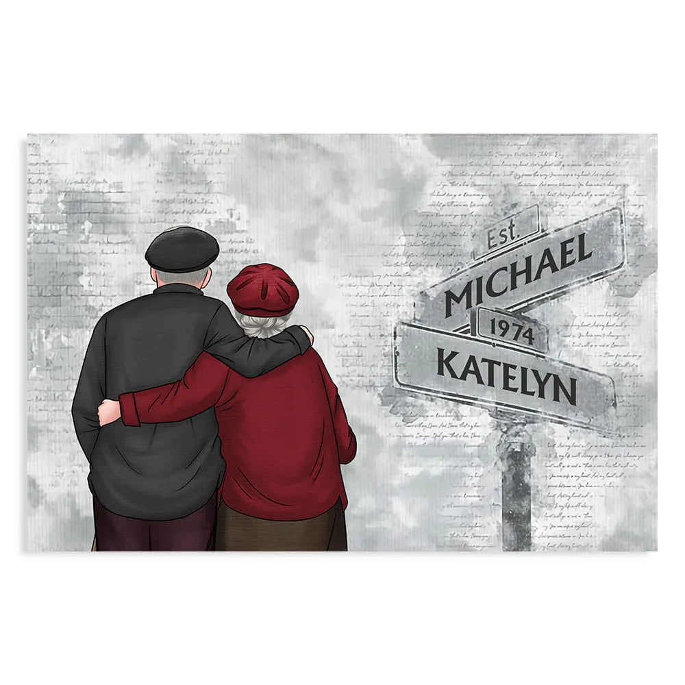 Personalized Gift For Couple Street Sign Poster
