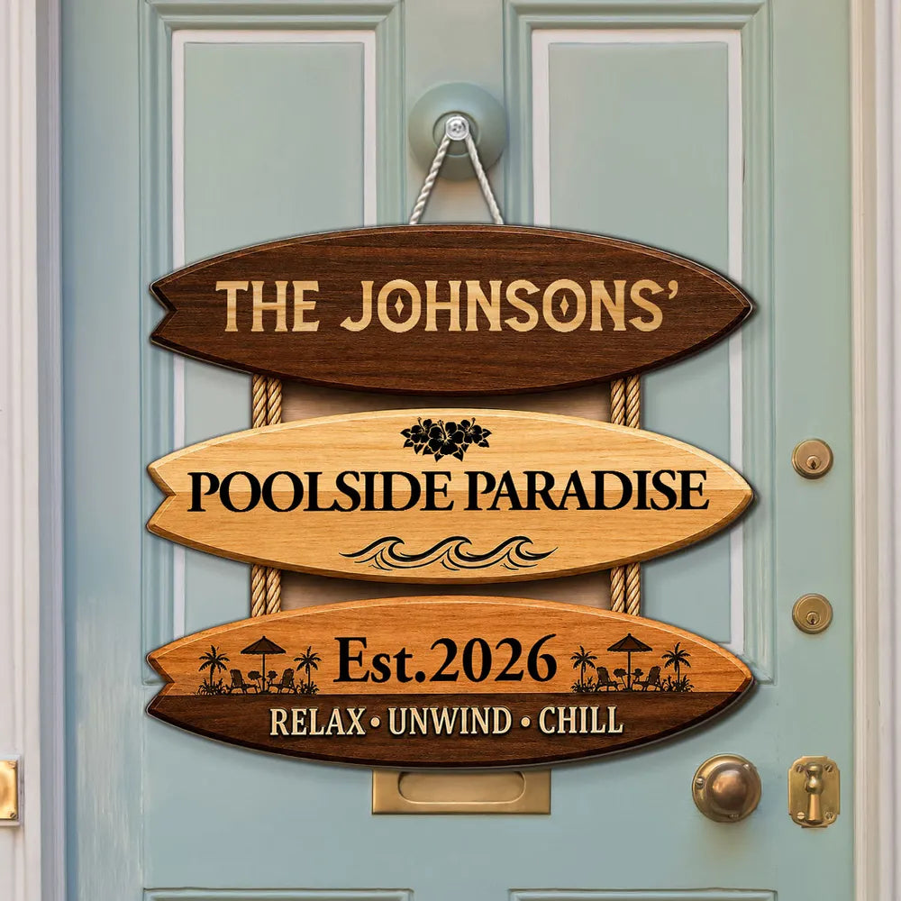 Summer Oasis - Personalized Custom Wood Sign