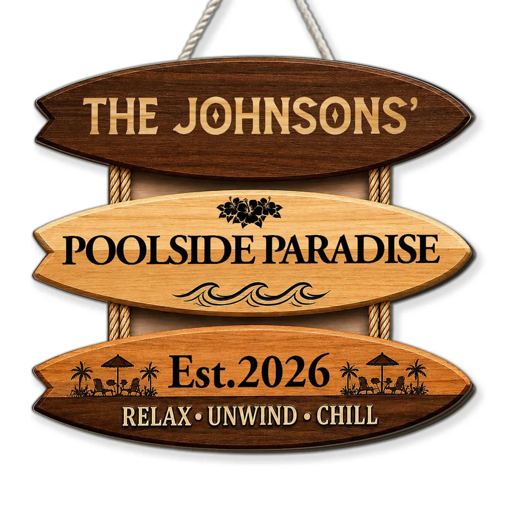 Summer Oasis - Personalized Custom Wood Sign