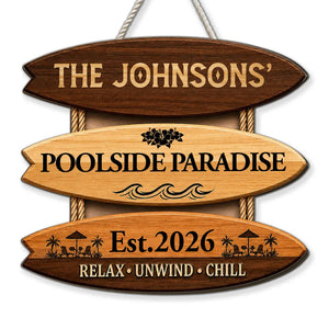 Summer Oasis - Personalized Custom Wood Sign
