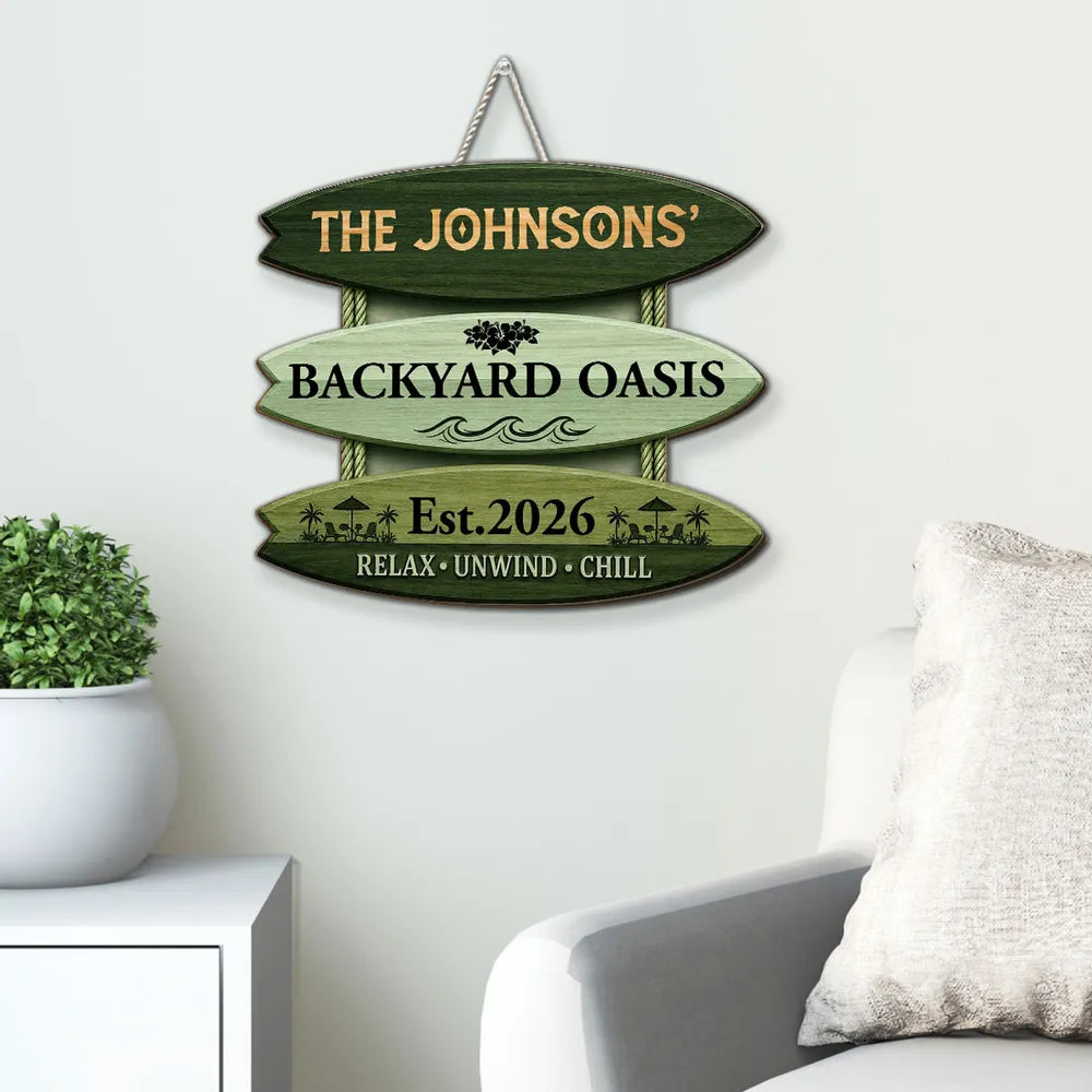 Summer Oasis - Personalized Custom Wood Sign