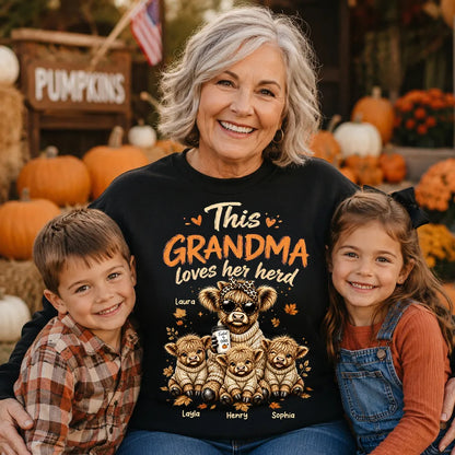 This Grandma Loves Her Herd Fall Season - Personalized Shirt
