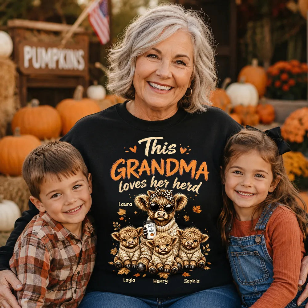This Grandma Loves Her Herd Fall Season - Personalized Shirt