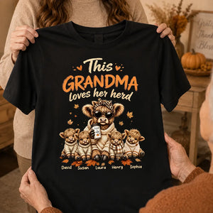 This Grandma Loves Her Herd Fall Season - Personalized Shirt