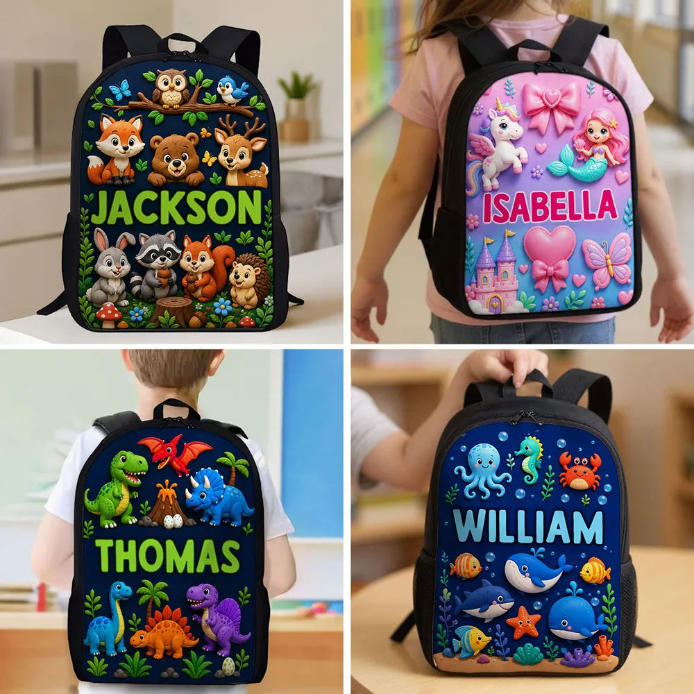 Animal for Boys Girls - Personalized Backpack - Back to School Backpack for Kids