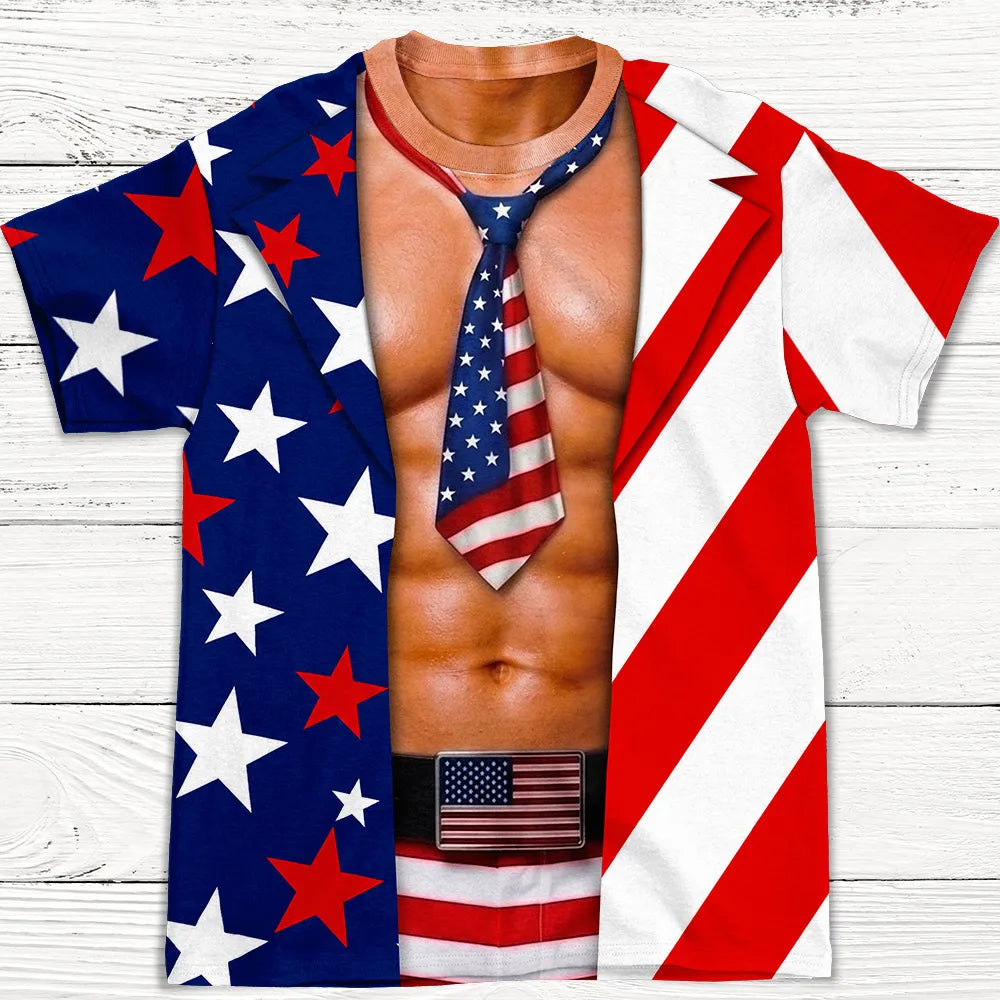 Independence Day Couple - Personalized Custom All-over-print T-shirt