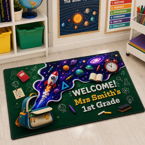 Out Of This World Adventure Welcome To Classroom - Personalized Doormat - Back To School Gift For Teacher, Classroom Decor