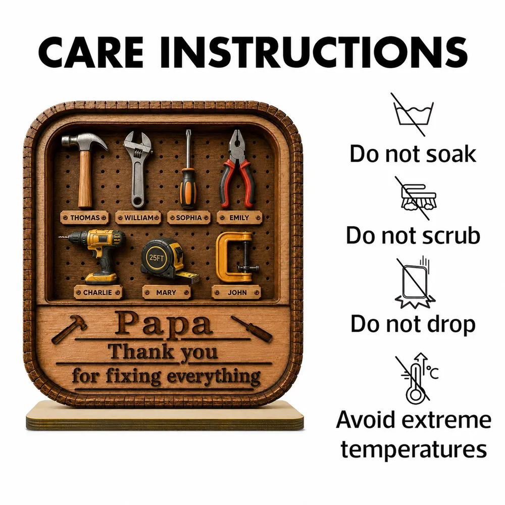 Dad Grandpa Tool Box - Personalized Wooden Plaque - Father's Day Gift For Dad, Husband