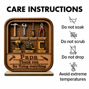 Dad Grandpa Tool Box - Personalized Wooden Plaque - Father's Day Gift For Dad, Husband