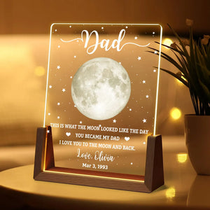 This Is What The Moon Looked Like - Personalized Custom Plaque With Walnut Base