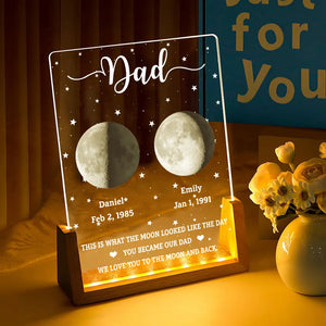 This Is What The Moon Looked Like - Personalized Custom Plaque With Walnut Base