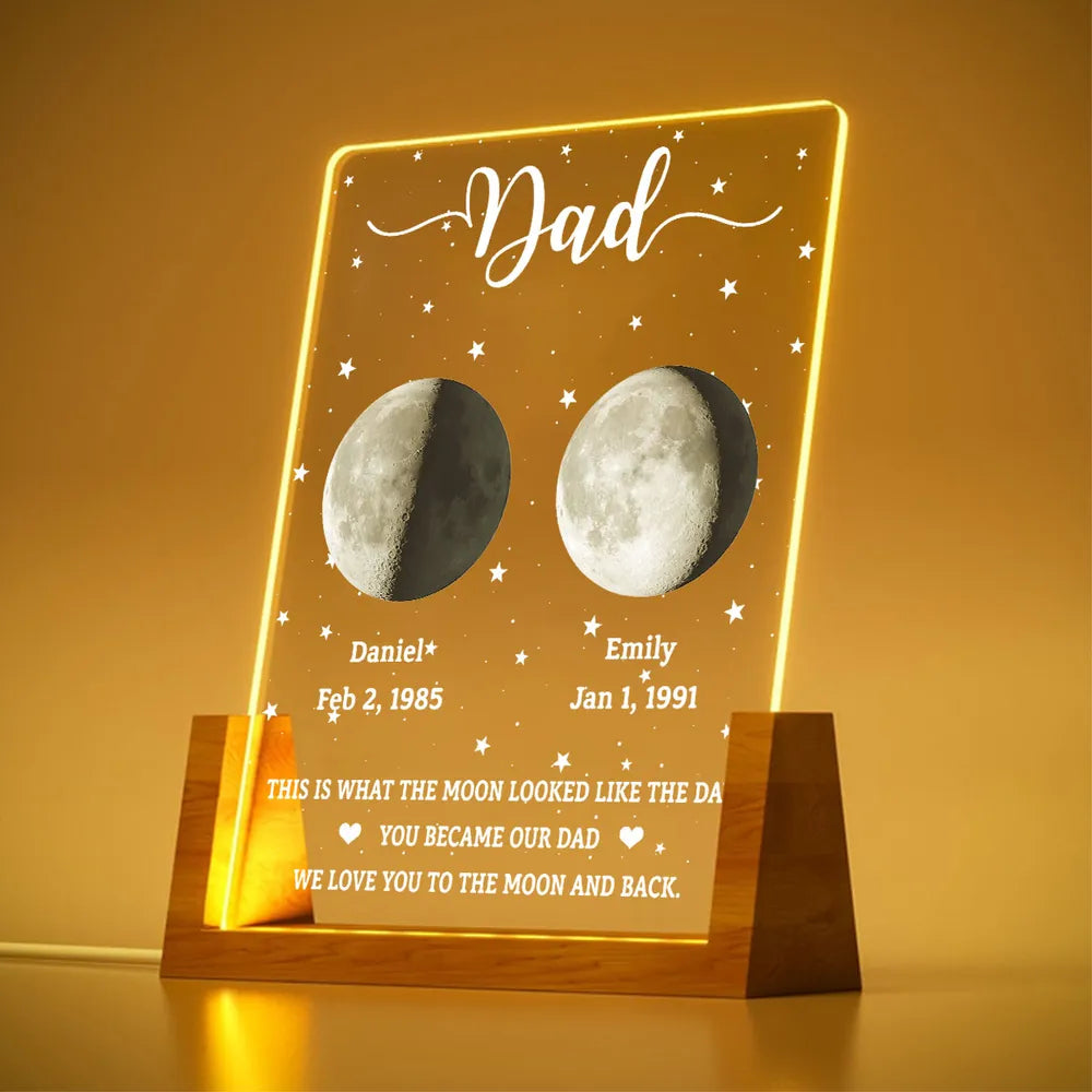 This Is What The Moon Looked Like - Personalized Custom Plaque With Walnut Base