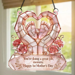 Happy 1st Mother's Day - Personalized Suncatcher - Heartfelt Mother's Day Gift for New Mom, Wife