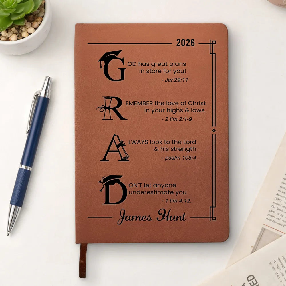 God Has Great Plans For You - Personalized Custom Leather Journal