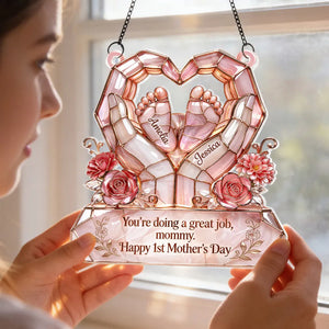 Happy 1st Mother's Day - Personalized Suncatcher - Heartfelt Mother's Day Gift for New Mom, Wife