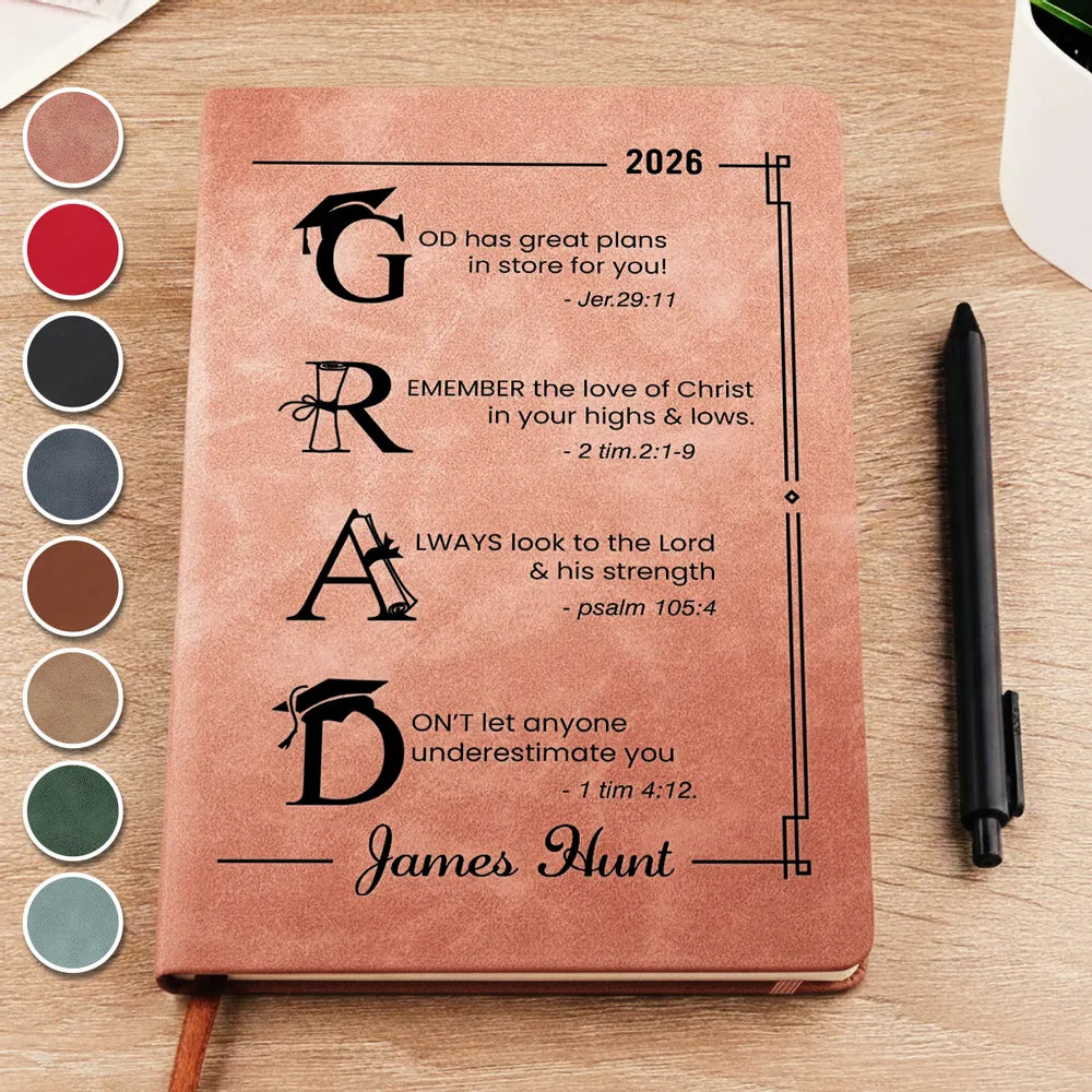 God Has Great Plans For You - Personalized Custom Leather Journal